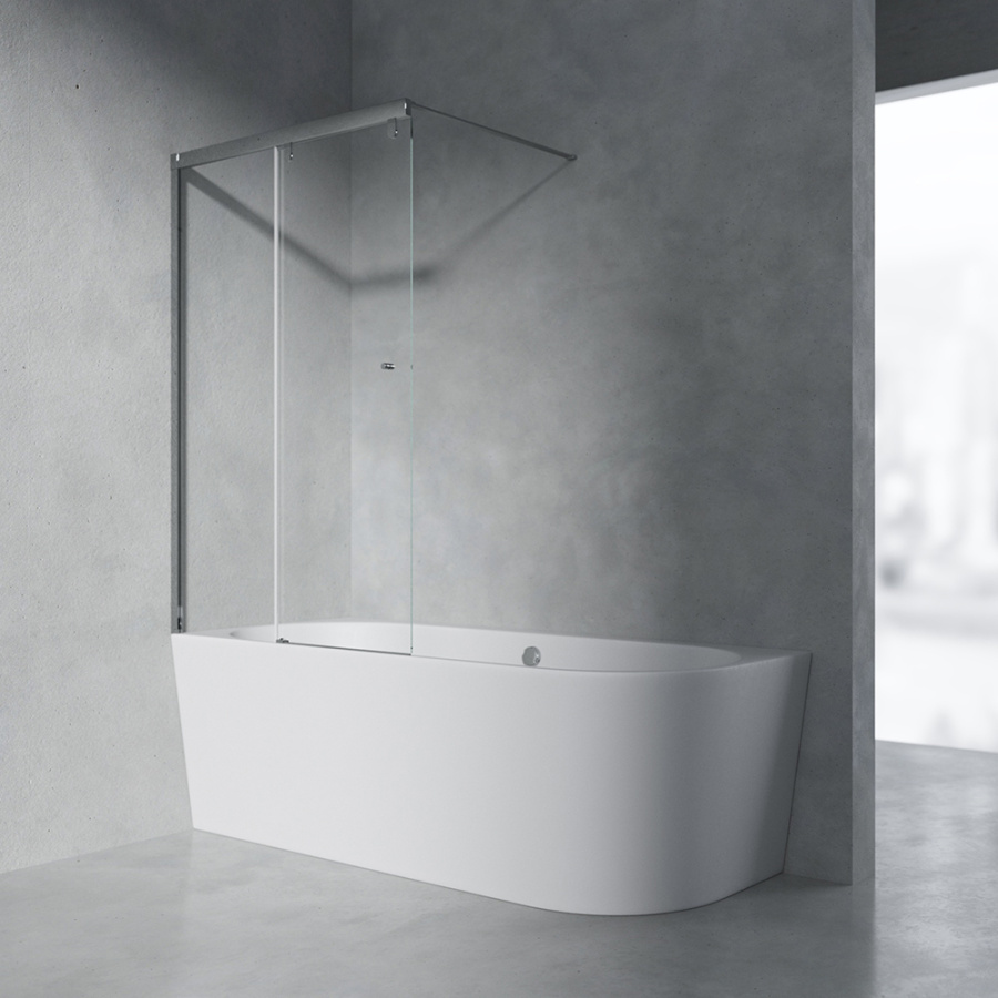 Шторка на ванну AVS Перла 100 L профиль хром, стекло прозрачное Шторка на ванну AVS Перла 100 L профиль хром, стекло прозрачное