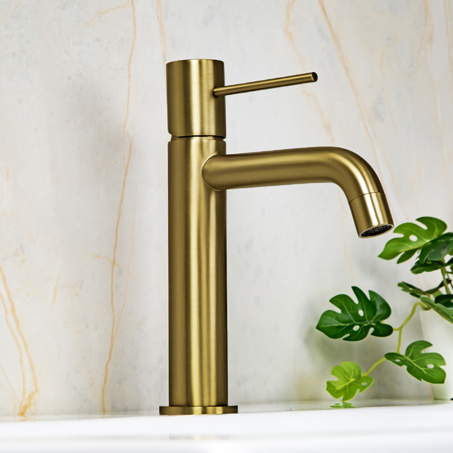 Смеситель для раковины AVS Slimmer брашированное золото Смеситель для раковины AVS Slimmer брашированное золото