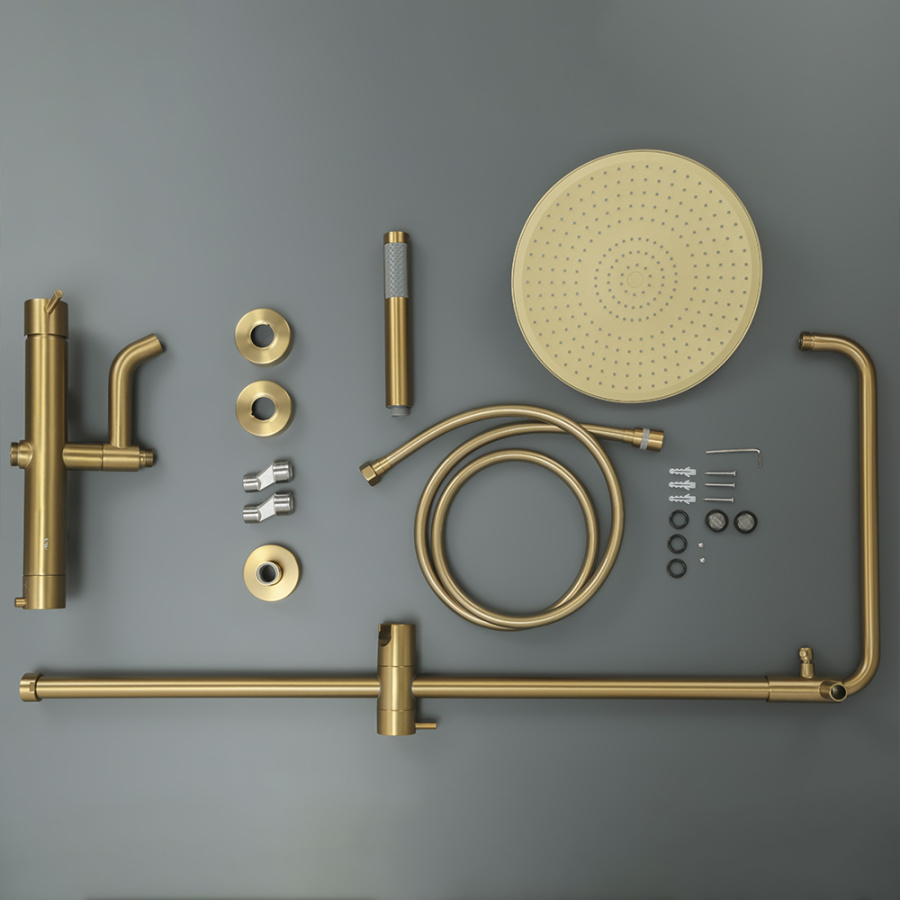 Душевая стойка AVS Slimmer брашированное золото