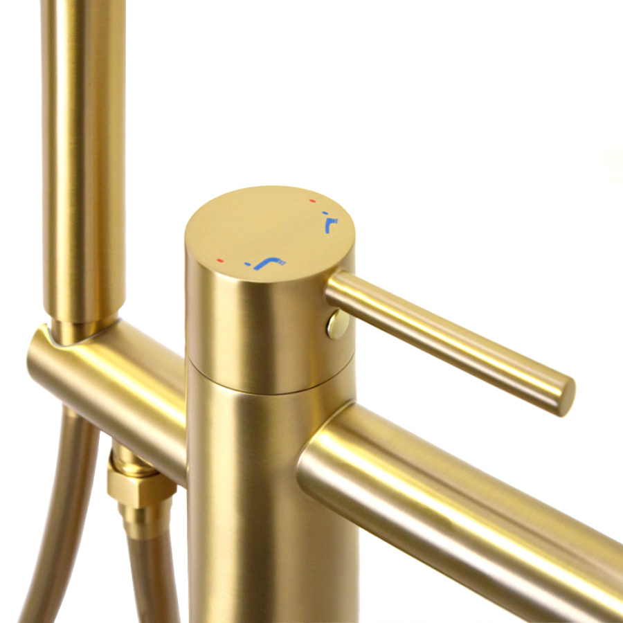 Смеситель для ванны с душем AVS Slimmer напольный, брашированное золото Смеситель для ванны с душем AVS Slimmer напольный, брашированное золото