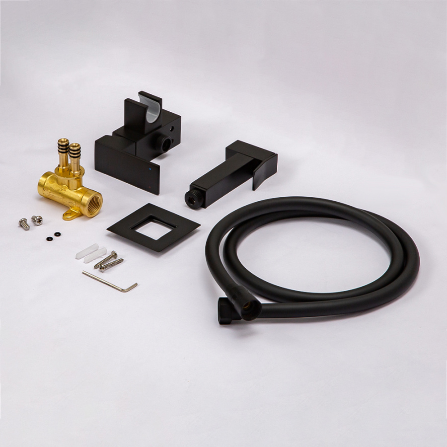 Гигиенический душ со смесителем AVS Cube черный матовый Гигиенический душ со смесителем AVS Cube черный матовый