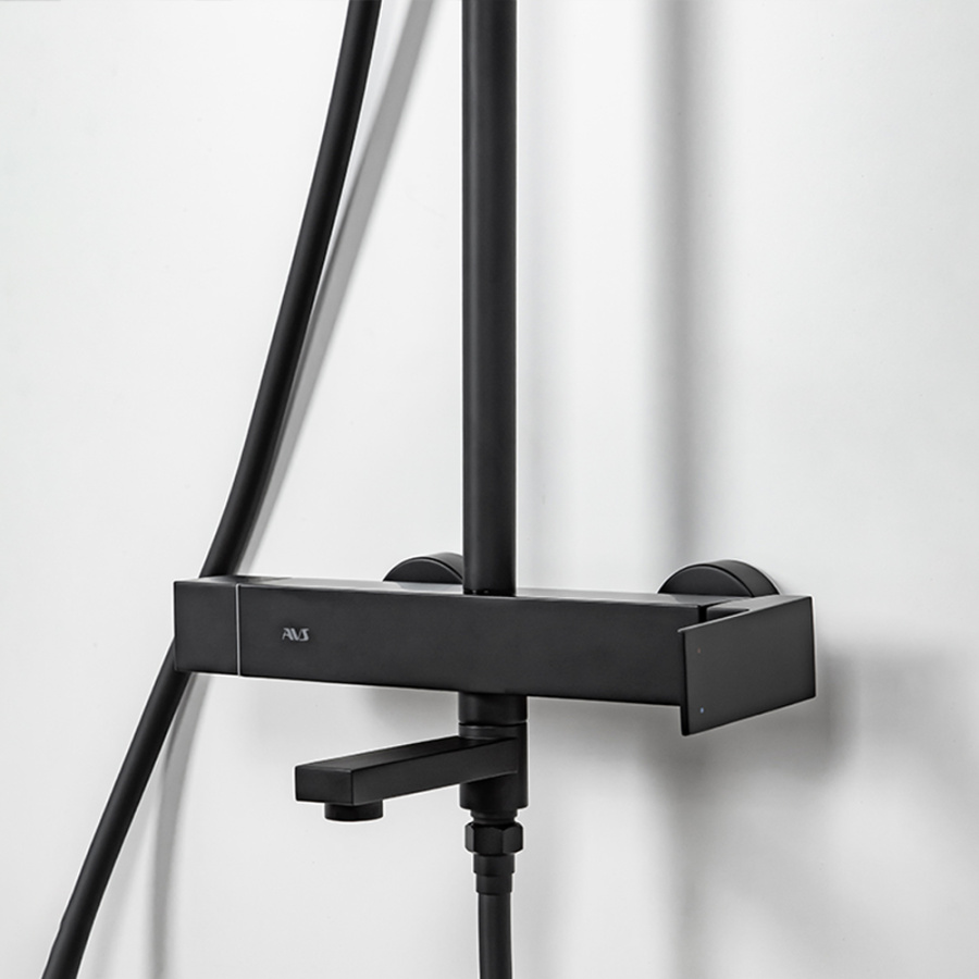 Душевая стойка AVS Cube 811-222-MB черный матовый Душевая стойка AVS Cube 811-222-MB черный матовый