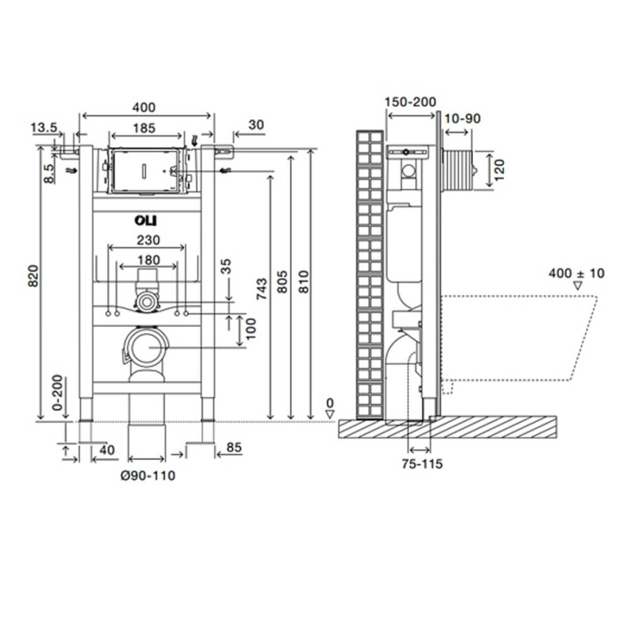 Инсталляция для унитаза Oliveira OLI 721705