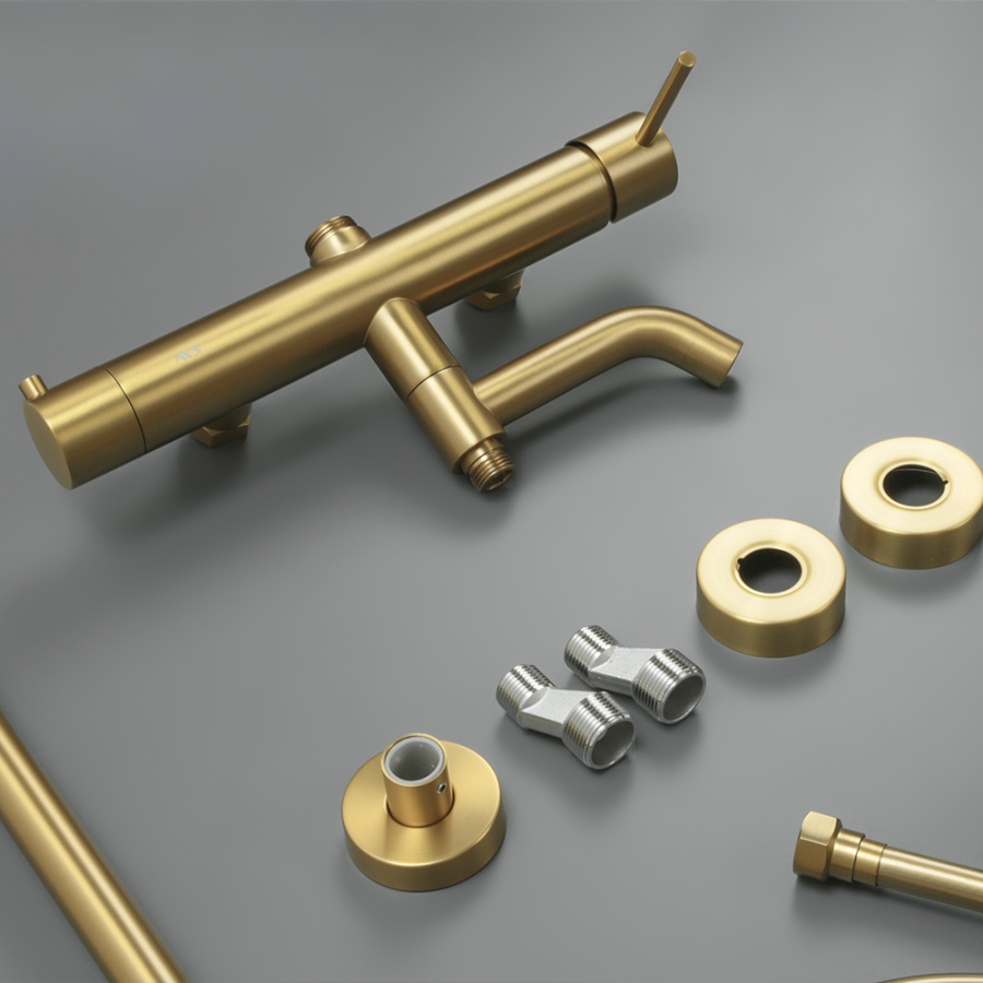 Душевая стойка AVS Slimmer брашированное золото