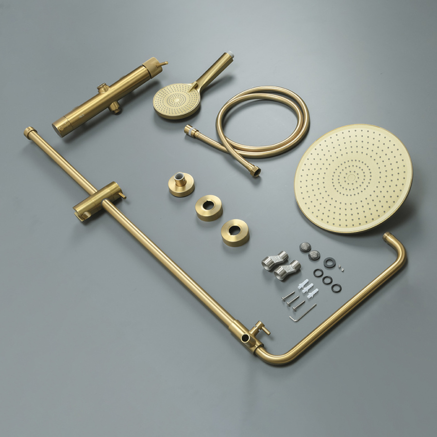 Душевая стойка AVS Pulse брашированное золото