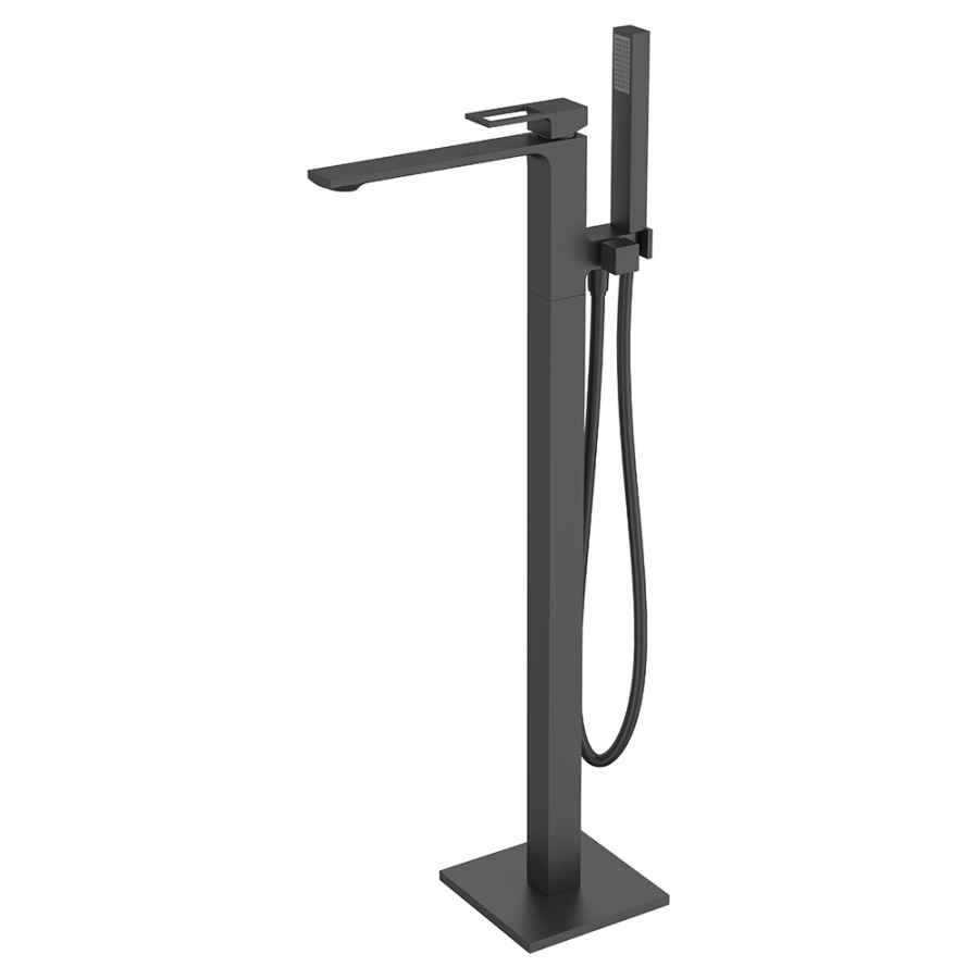 Смеситель для ванны с душем BelBagno Luce LUC-FMT-NERO напольный, черный матовый