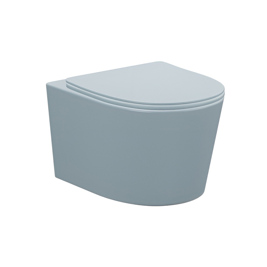 Унитаз подвесной AVS Спектр безободковый, голубой матовый Унитаз подвесной AVS Спектр безободковый, голубой матовый