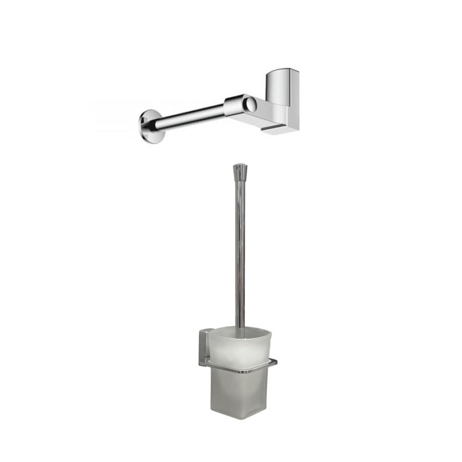 Набор Accoona 125 хром Бумагодержатель открытый+Ершик Набор Accoona 125 хром Бумагодержатель открытый+Ершик