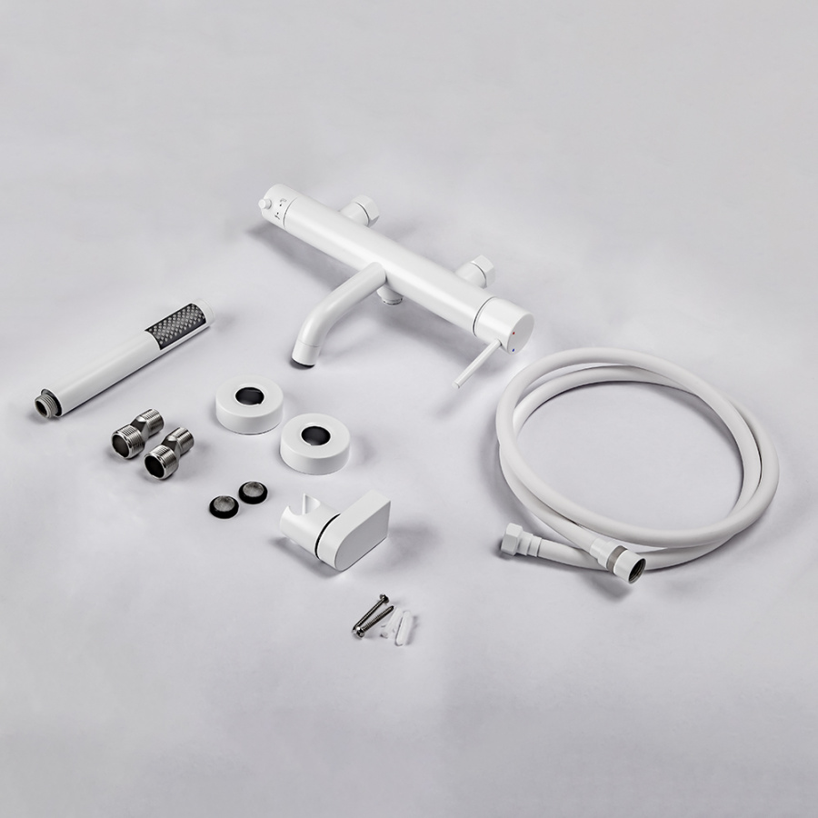 Смеситель для ванны с душем AVS Slimmer белый матовый