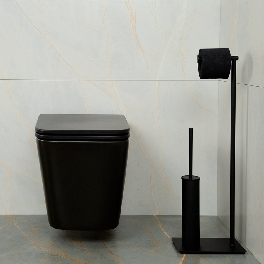 Унитаз подвесной AVS Куб безободковый, черный матовый