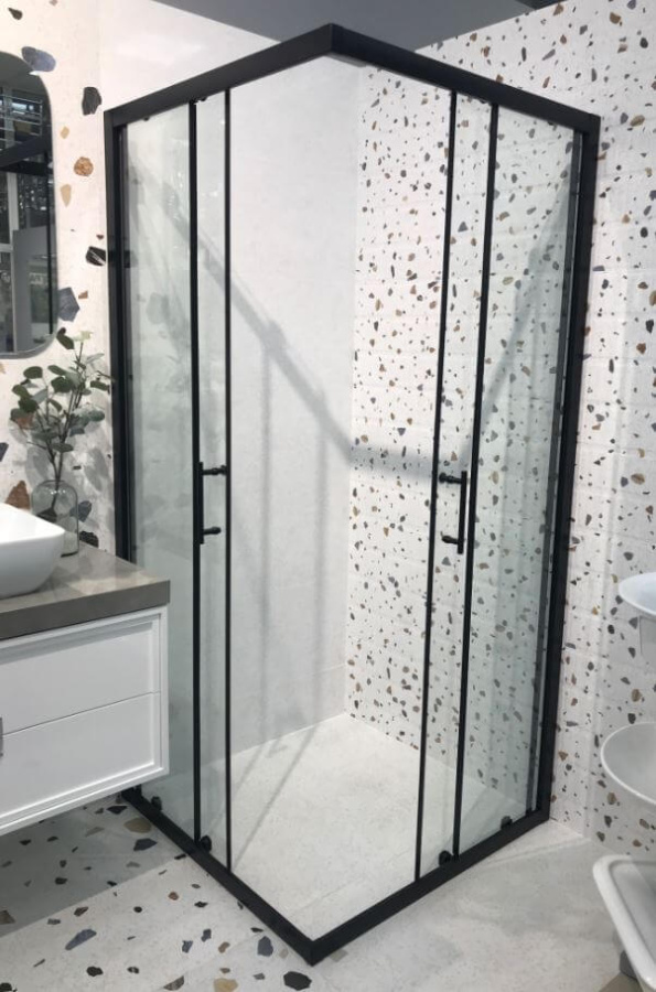 Душевой уголок Cezares Eco ECO-O-A-2-90-C-NERO 90x90 профиль черный, прозрачное стекло Душевой уголок Cezares Eco ECO-O-A-2-90-C-NERO 90x90 профиль черный, прозрачное стекло