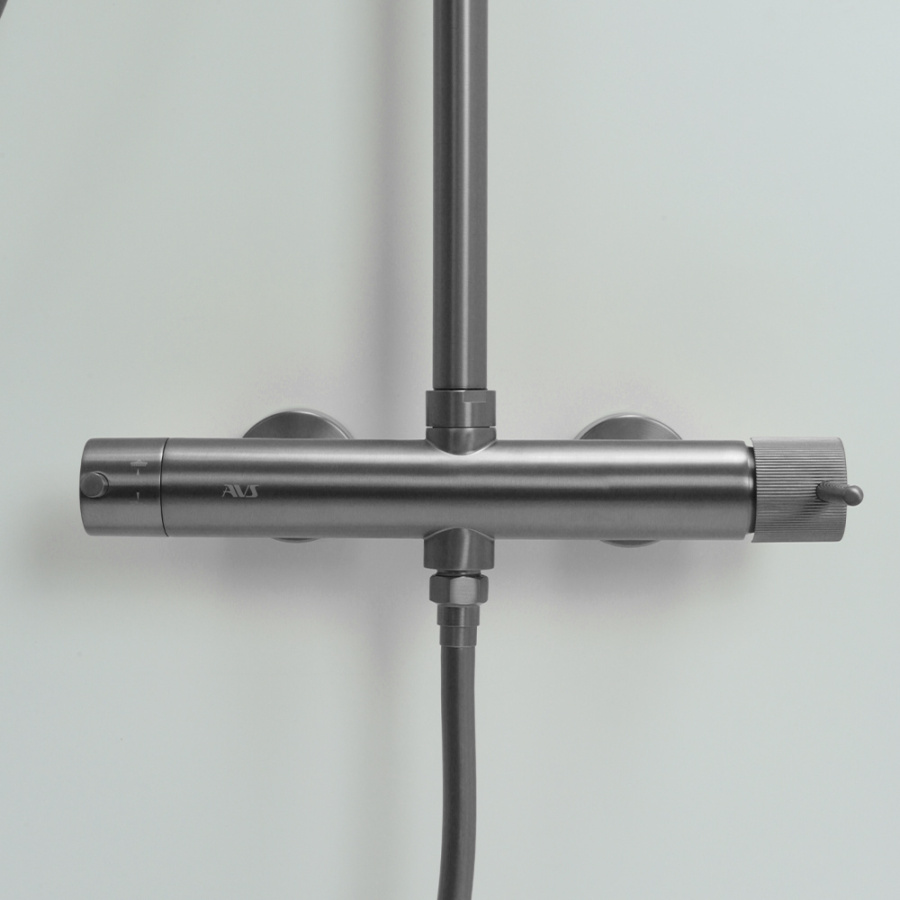 Душевая стойка AVS Pulse оружейная сталь