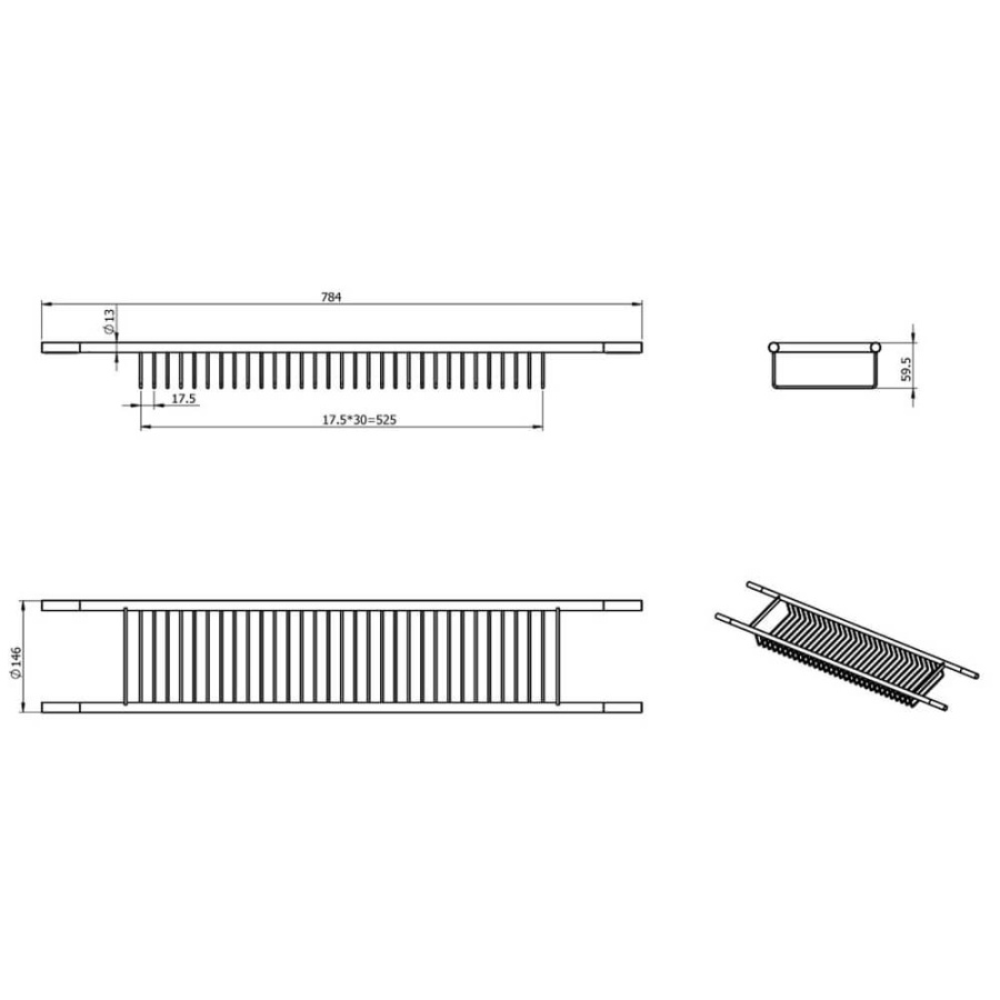 79260 Полка решетка раздвижная с резин. протекторами LANGBERGER 79260 Полка решетка раздвижная с резин. протекторами LANGBERGER