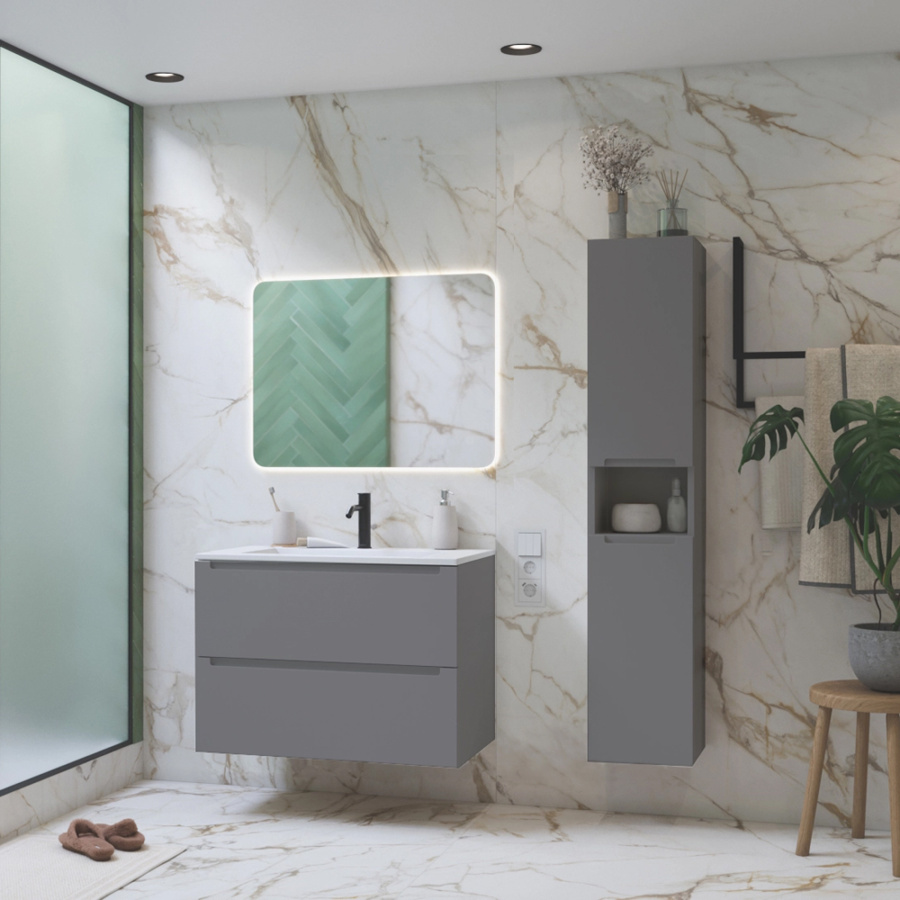 Тумба с раковиной ZOV Дион 80 платиновая