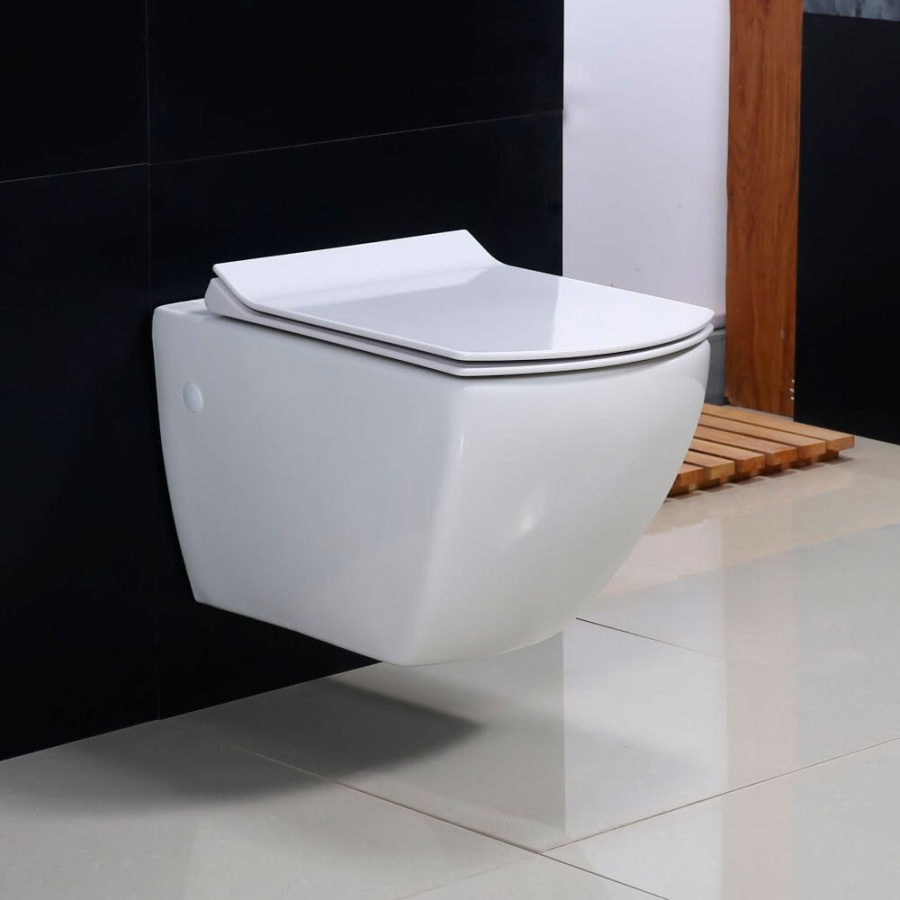 Унитаз подвесной BelBagno Carina BB514CHR+BB1077SC безободковый с микролифтом