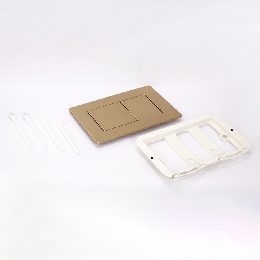 Клавиша смыва AVS золото матовое металлическая, квадратные кнопки