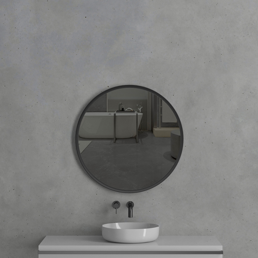 Зеркало AVS Мид 77 см рама пластик, черное