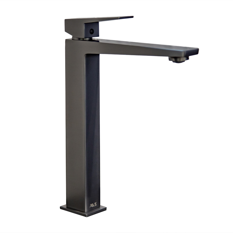 Смеситель для раковины AVS New Cube высокий, оружейная сталь Смеситель для раковины AVS New Cube высокий, оружейная сталь