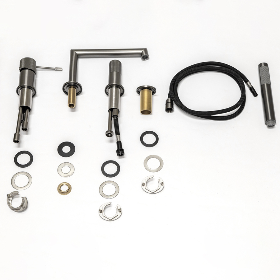 Смеситель на борт ванны AVS Seeme оружейная сталь Смеситель на борт ванны AVS Seeme оружейная сталь