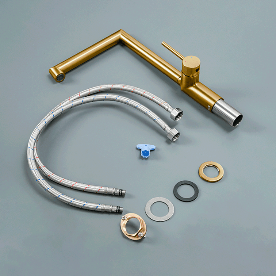 Смеситель для кухни AVS Pulse брашированное золото