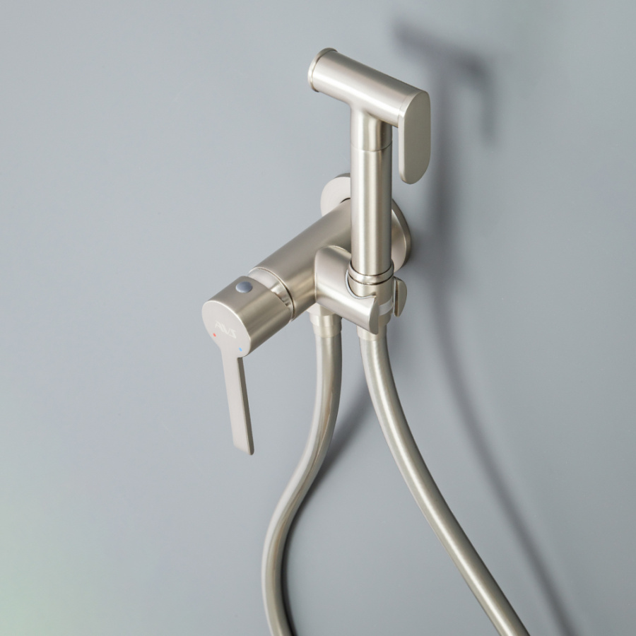 Гигиенический душ со смесителем AVS Elegant брашированный никель Гигиенический душ со смесителем AVS Elegant брашированный никель