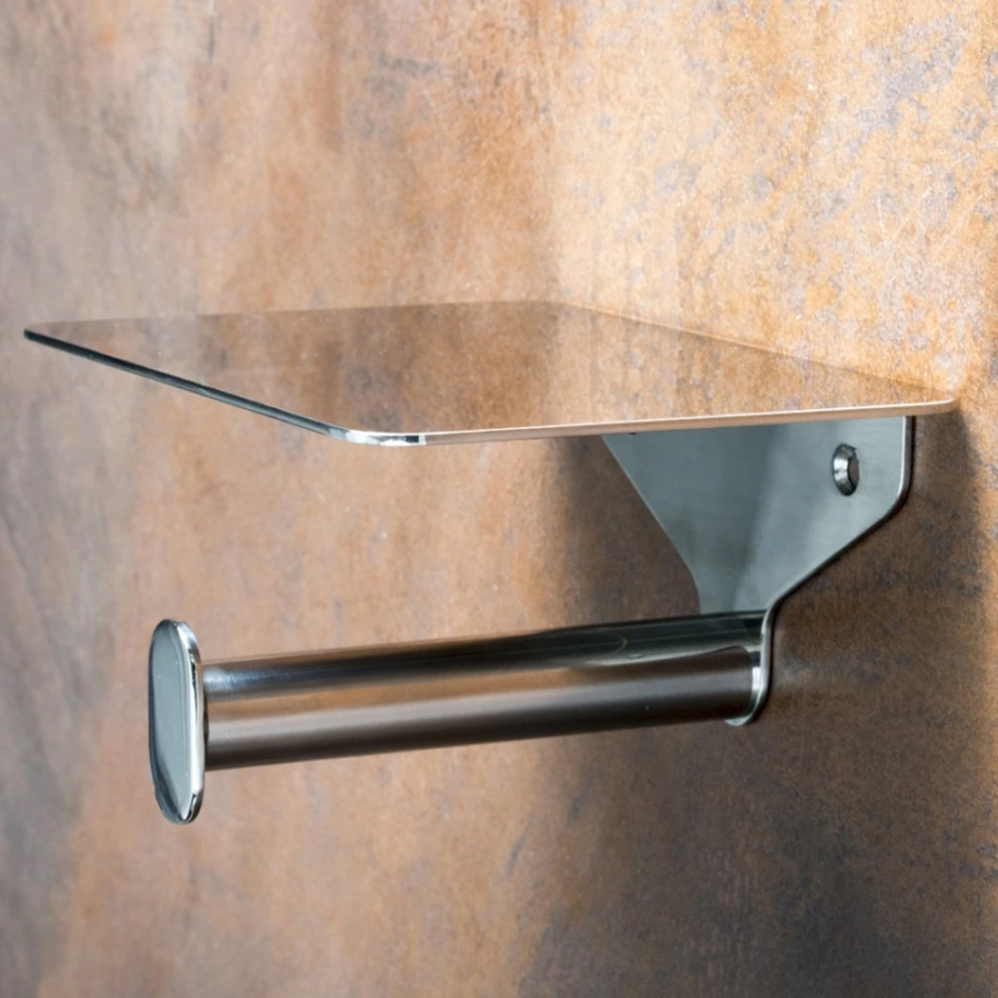 Держатель для туалетной бумаги Bemeta Organic 157112151 хром, с полочкой