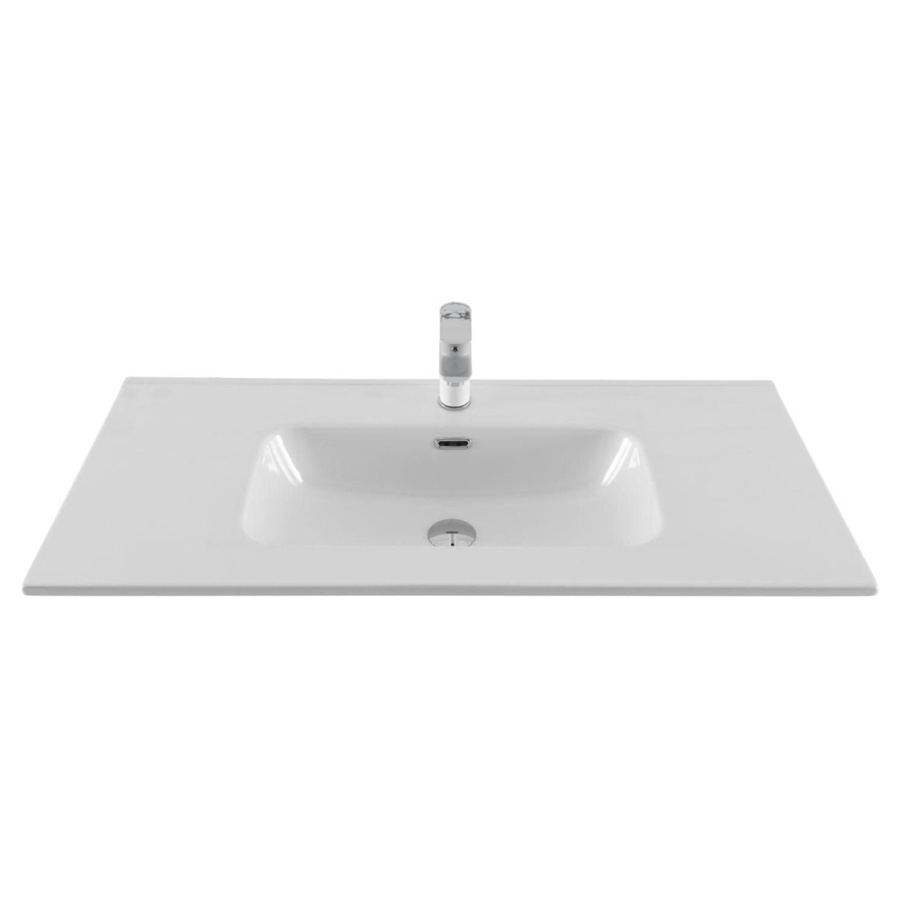 Тумба 1000 2ящ + Раковина Flat + З/Ш Антрацит АЛВИТА AQUANET