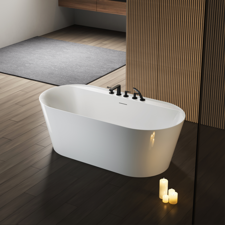 Акриловая ванна AVS Герда 170x80 белая с донным клапаном