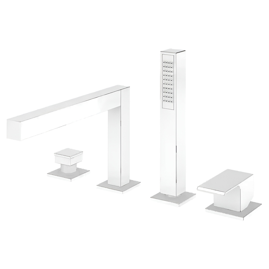 Смеситель на борт ванны Cezares Porta PORTA-BVDM4-BIO белый матовый