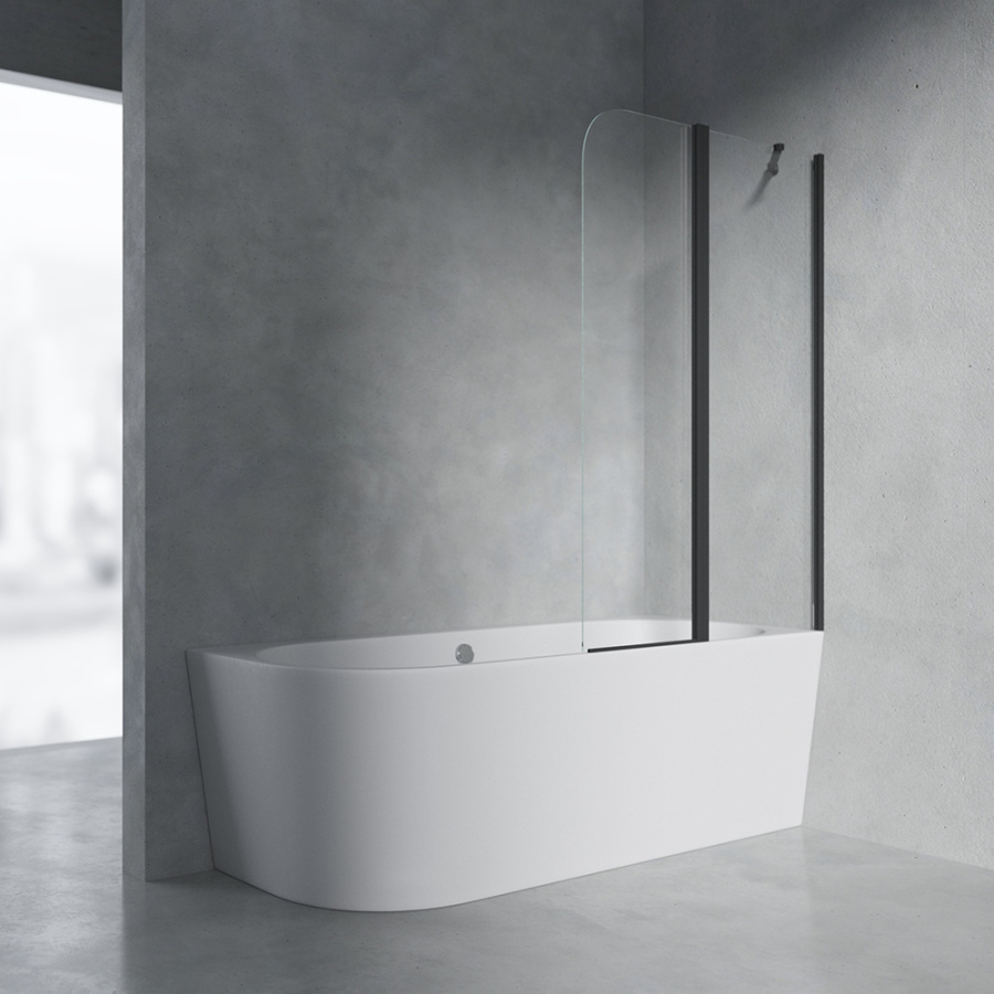 Шторка на ванну AVS Асти Дуо 100 правая профиль черный матовый, стекло прозрачное Шторка на ванну AVS Асти Дуо 100 правая профиль черный матовый, стекло прозрачное