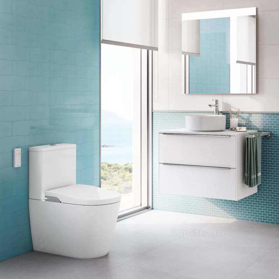 Унитаз-компакт с бачком и электр.сиденьем IN-WASH INSPIRA rimless /39х68/белый