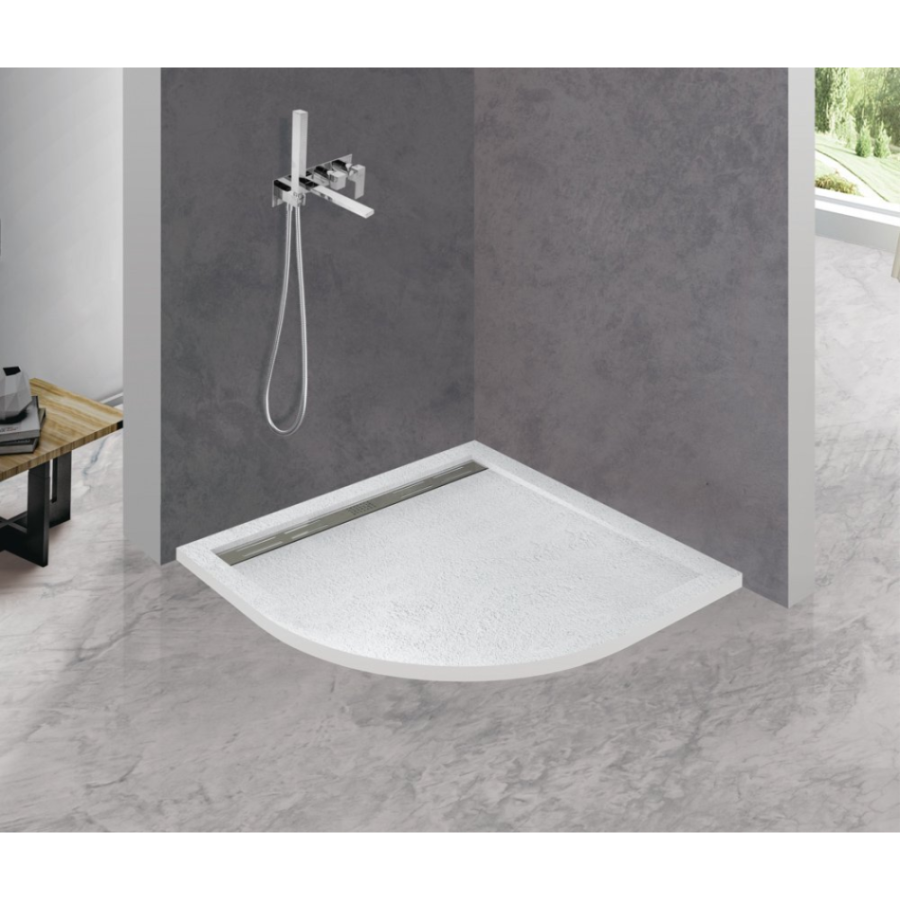 Поддон для душа Cezares Tray 100x100 белый, четверть круга, искуственный мрамор, без сифона Поддон для душа Cezares Tray 100x100 белый, четверть круга, искуственный мрамор, без сифона