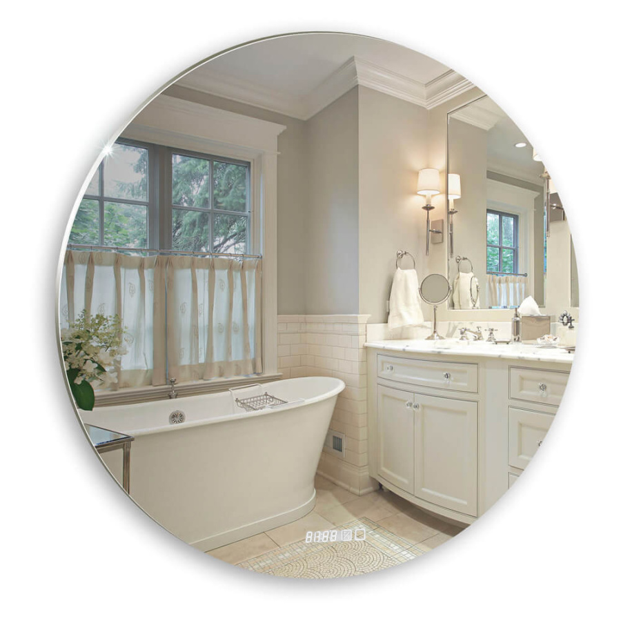 Зеркалос подствекой AVS Тахо 100 см, часы и антипар