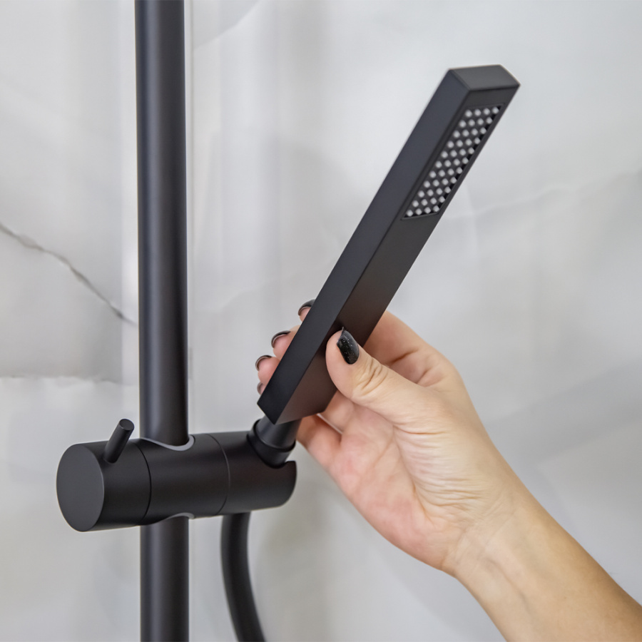 Душевая стойка AVS Cube черный матовый Душевая стойка AVS Cube черный матовый