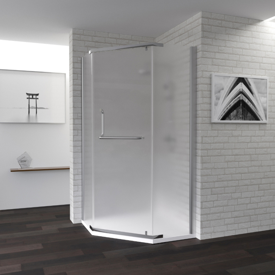 Душевой уголок ассиметричная трапеция с распашной дверью 80х120х195 ,RGW РА91 RGW